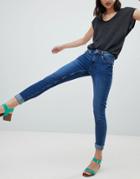 Pieces Five High Waisted Skinny Jeans - Blue