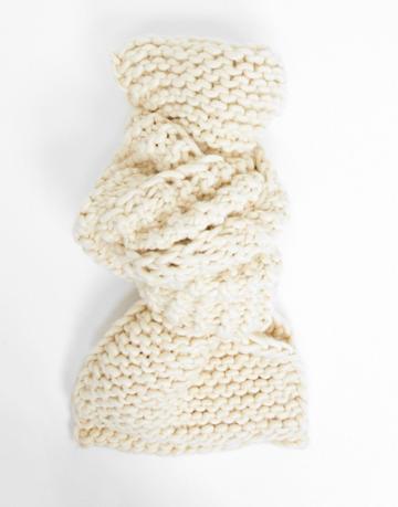 Asos Design Oversized Chunky Knit Scarf In Cream-white