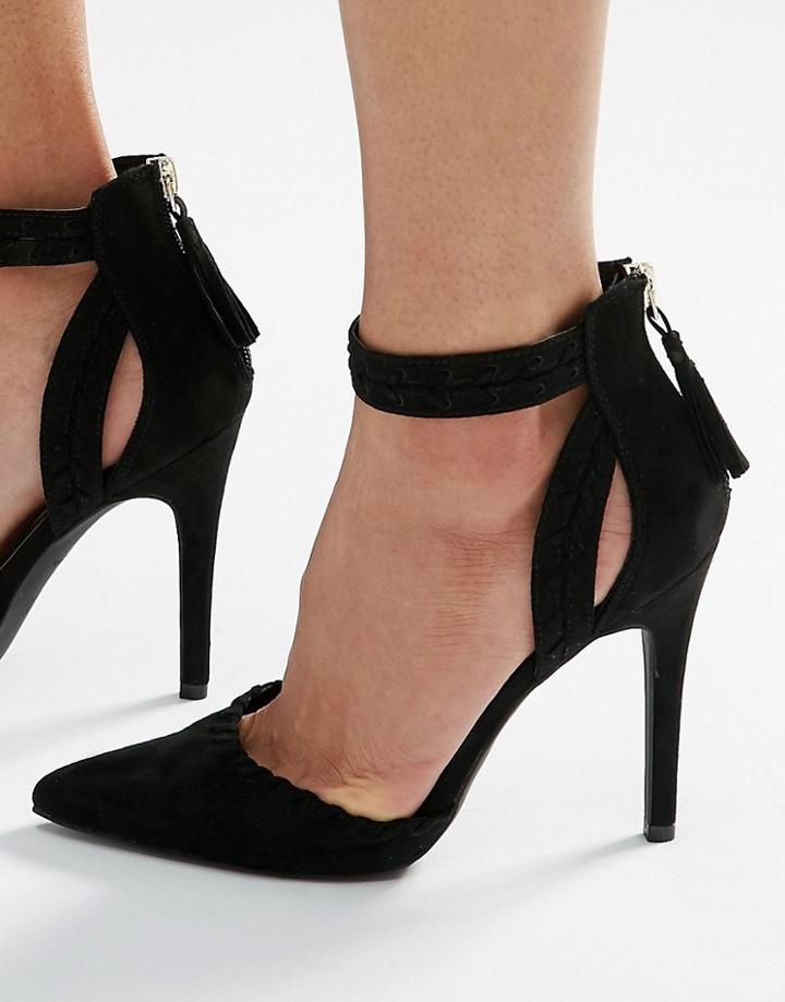 New Look Stitch Detail Pointed Heel - Black