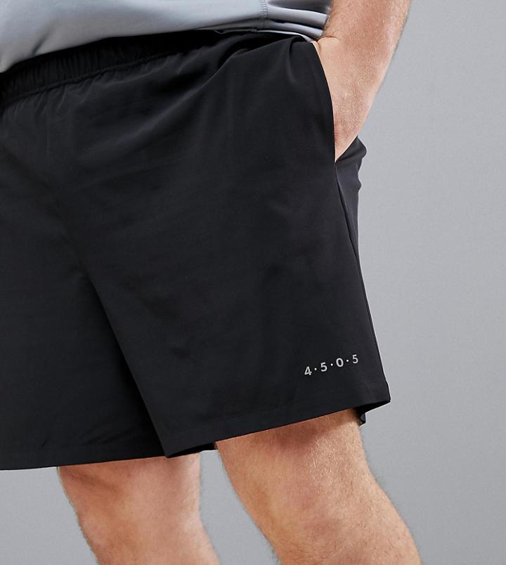 Asos 4505 Plus Training Shorts In Mid Length With Quick Dry In Black