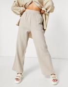 Asos Design Cheesecloth Pull On Sweatpants In Stone - Part Of A Set-neutral