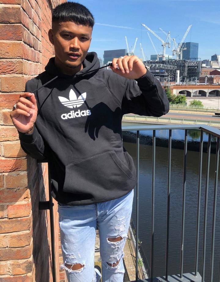 Adidas Originals Trefoil Hoodie In Black