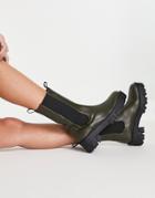 Bebo Ellery Chunky Pull On Boots In Khaki-green