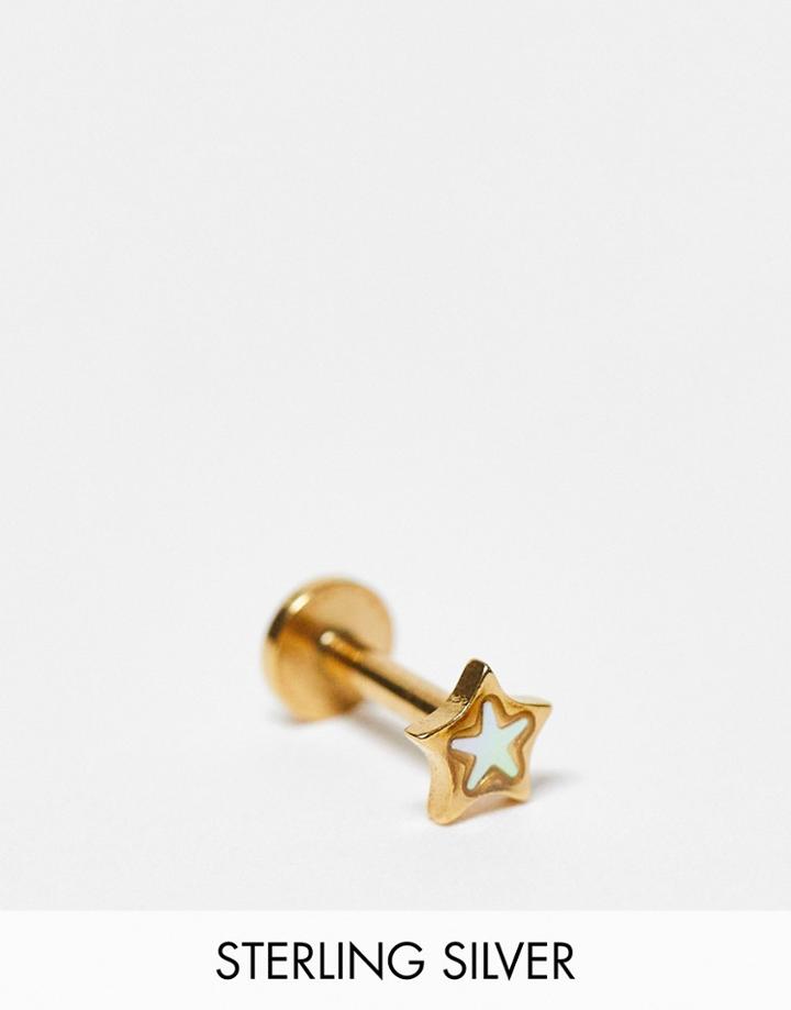 Kingsley Ryan Single Piercing Stud Earring In Opal Star-silver