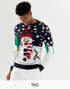 Brave Soul Tall Holidays Naughty Snowman Sweater
