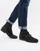 Kg By Kurt Geiger Suede Lace Up Boots - Black