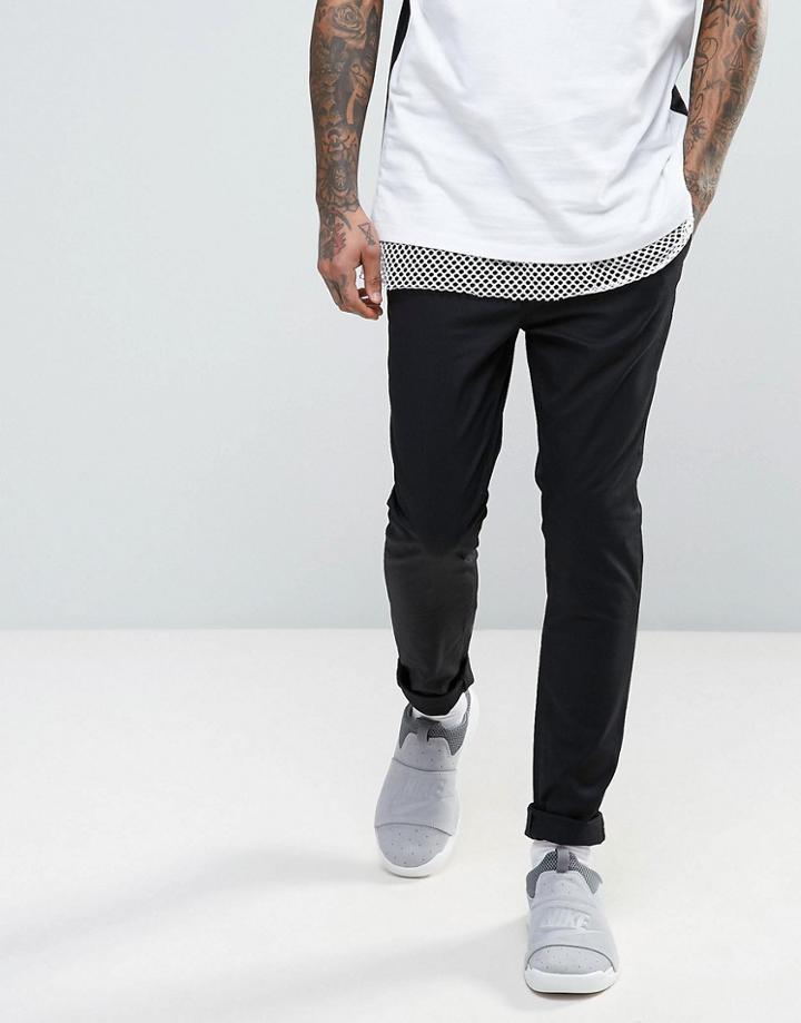 Asos Skinny Chinos In Black - Black