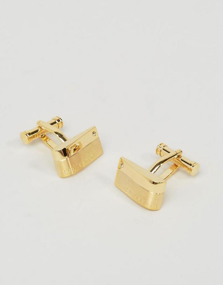 Ted Baker Corner Stone Cufflinks In Gold - Gold