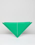 Asos Design Triangle Clutch - Green