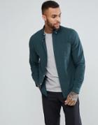 Asos Regular Fit Textured Shirt With Double Pockets - Green