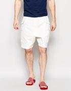 Asos Slim Shorts With Cargo Styling In White - White