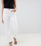 Asos Design Petite Ridley High Waisted Skinny Jeans In Optic White - White