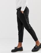 Bershka Tailored Pants In Black With Side Stripe - Black