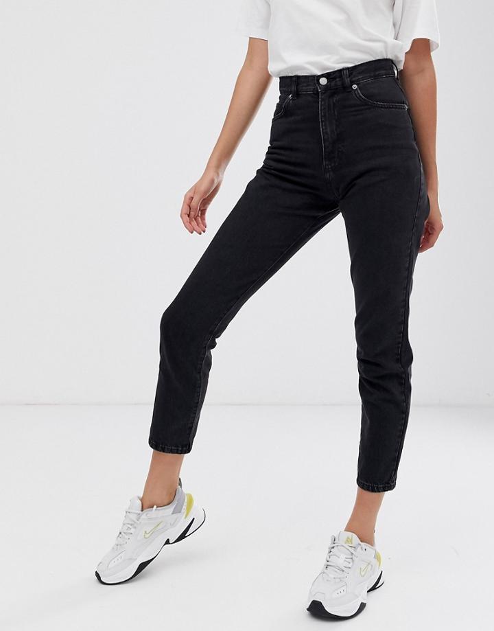 Dr Denim Nora Super High Rise Mom Jean - Black