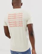 Abercrombie & Fitch Legacy Logo Front And Back Repeat Print T-shirt In Cream