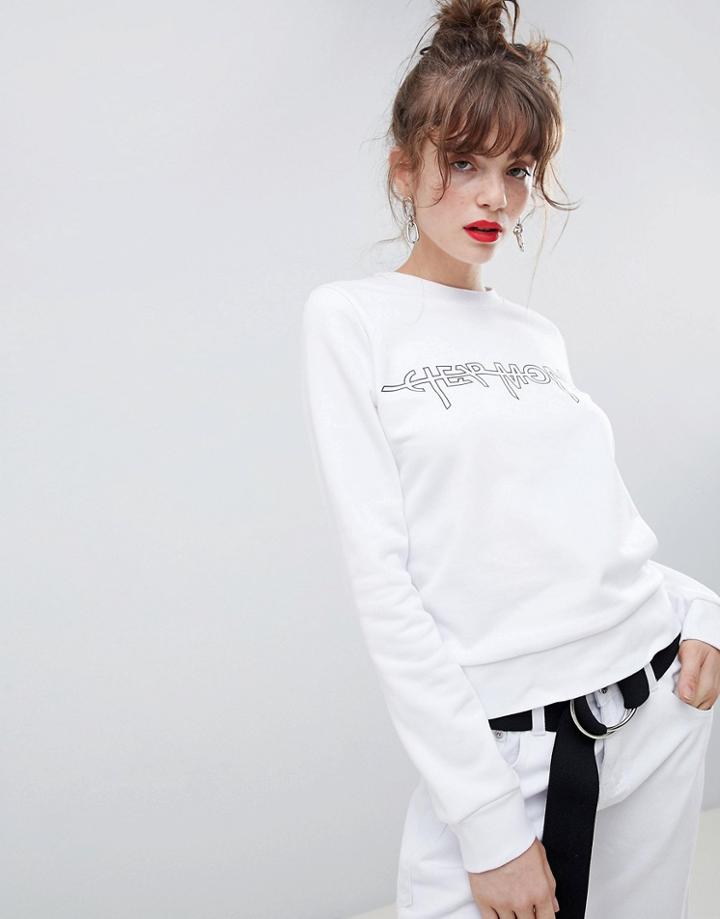 Cheap Monday Hacker Outline Win Sweatshirt - White