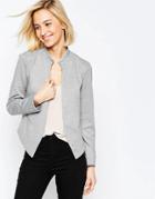 Asos Edge To Edge Ponte Blazer With Pocket - Gray
