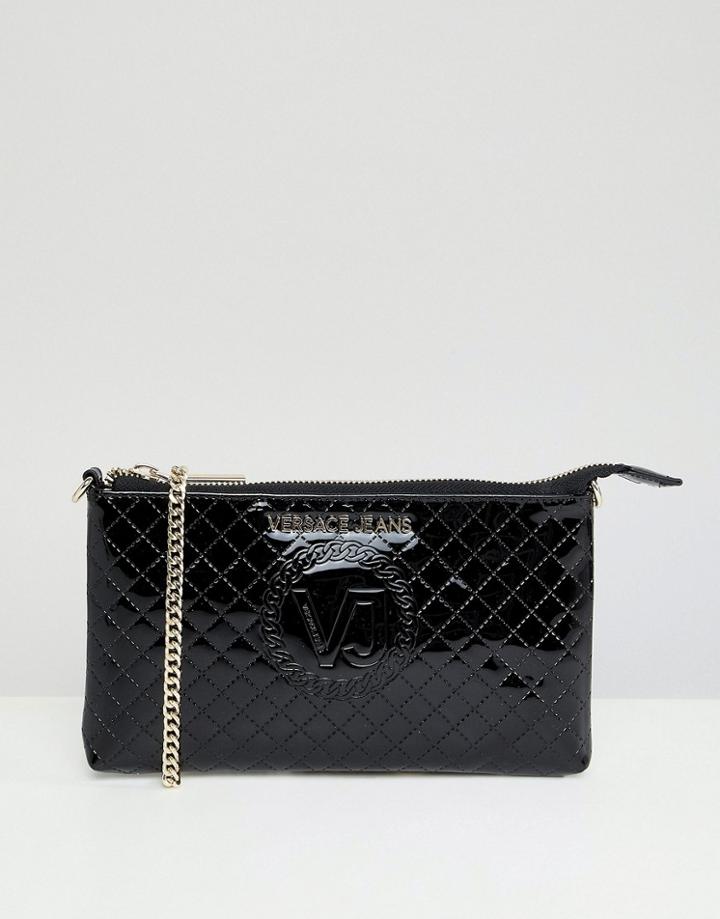 Versace Jeans Quilted Crossbody Going Out Purse - Black
