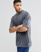 Asos Oversized Heavy Rib Sweatshirt - Gray