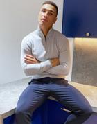 French Connection Soft Touch Half Zip Knit Sweater In Gray Heather-grey