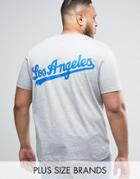 Majestic Plus L.a. Dodgers Longline T-shirt - Gray