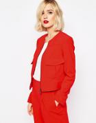 Asos Occasion Cropped Blazer Co-ord - Red