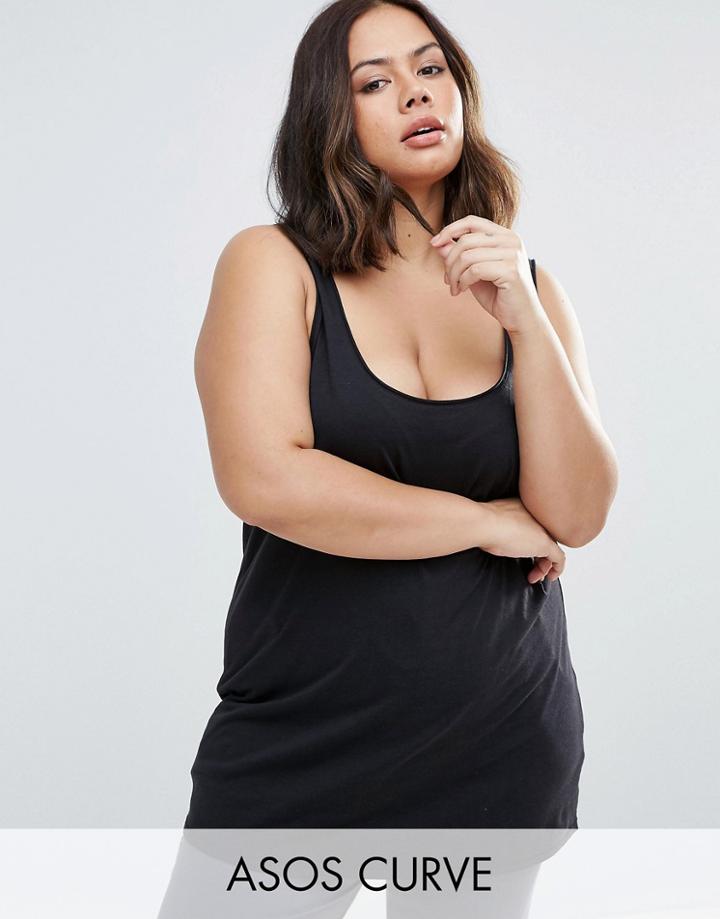 Asos Curve Ultimate Tank In Longline - Black