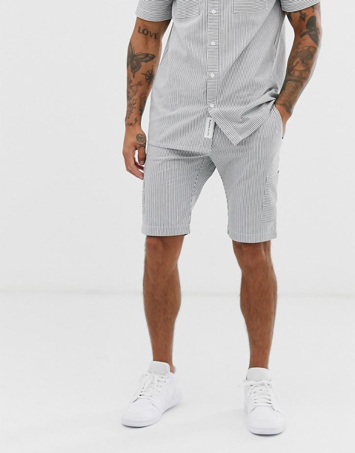Native Youth Two-piece Short In White With Stripe