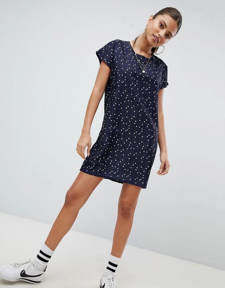 Noisy May Star Print Dress - Navy