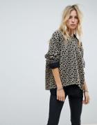 Religion Oversized Sweater In Leopard - Multi