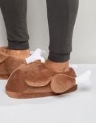 Asos Holidays Turkey Novelty Slippers In Brown - Brown