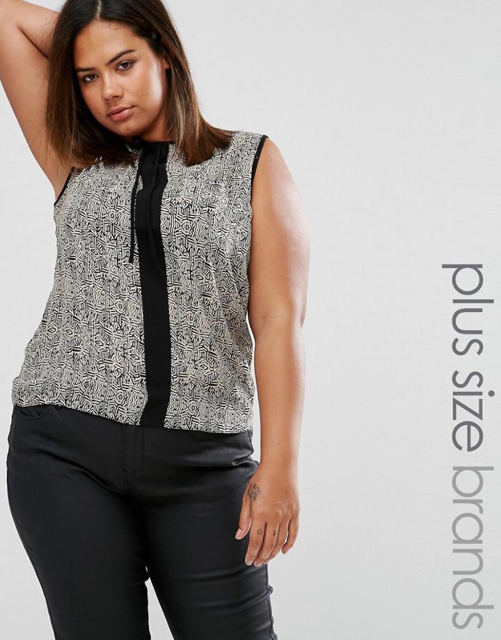 Elvi Plus Sleeveless Blouse - Black