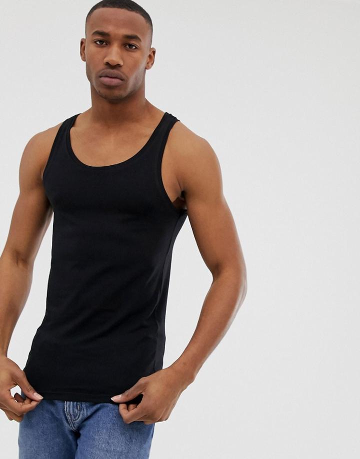 Asos Design Organic Muscle Fit Tank-black