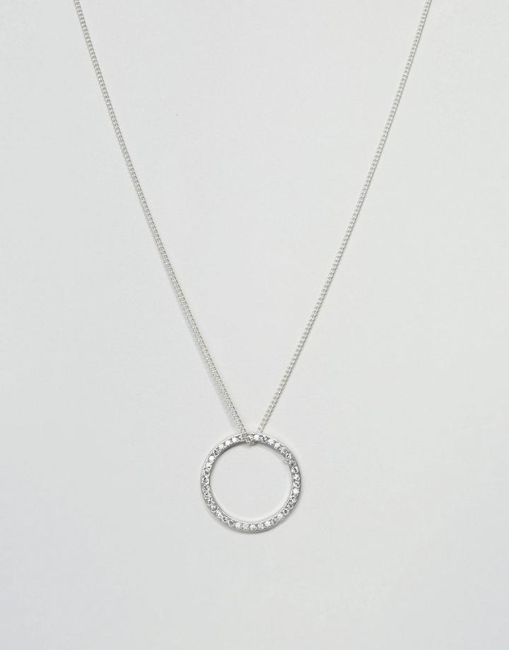 Pilgrim Silver Plated Circle Circuit Necklace - Silver
