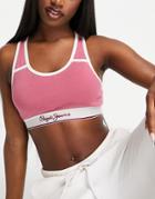 Pepe Jeans Bobbie Crop Top Bralette In Washed Berry-pink