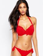 Pour Moi Splash Padded Underwired Bikini Top - Red