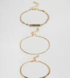 Asos Pack Of 3 Vintage Style Mixed Chain Bracelets - Gold