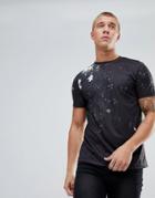 New Look T-shirt With Paint Splat Print In Black - Black