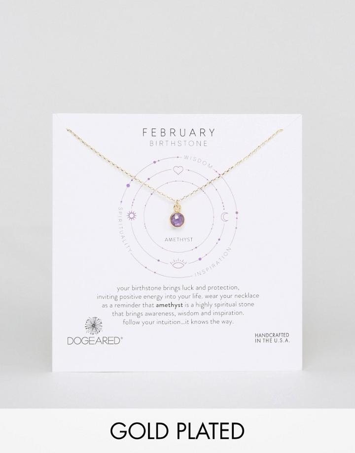 Dogeared Amethyst February Birthstone Necklace - Gold