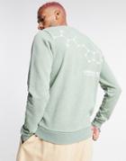 Asos Unrvlld Spply Sweatshirt With Logo Front And Back Print-green