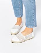 Bronx Weave Toecap Leather Espadrilles - White