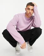 New Look Relaxed Knitted Cast Neck Sweater In Light Purple