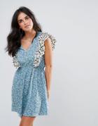 Influence Ruffle Mix And Match Print Dress - Multi