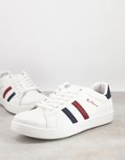 Ben Sherman Side Stripe Sneakers In White