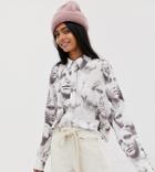 Weekday Blouse With Roman Faces Print-multi