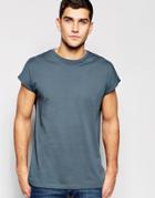 Asos Oversized Sleeveless T-shirt In Grey Blue - Dark Slate