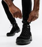 Asos Design Sneaker Boot In Black Nubuck With Chunky Sole