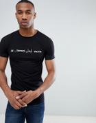 Asos Design Muscle T-shirt With Dictionary Print - Black
