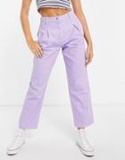 Bolongaro Trevor Barrel Leg Workwear Denim Pant In Lavender-purple