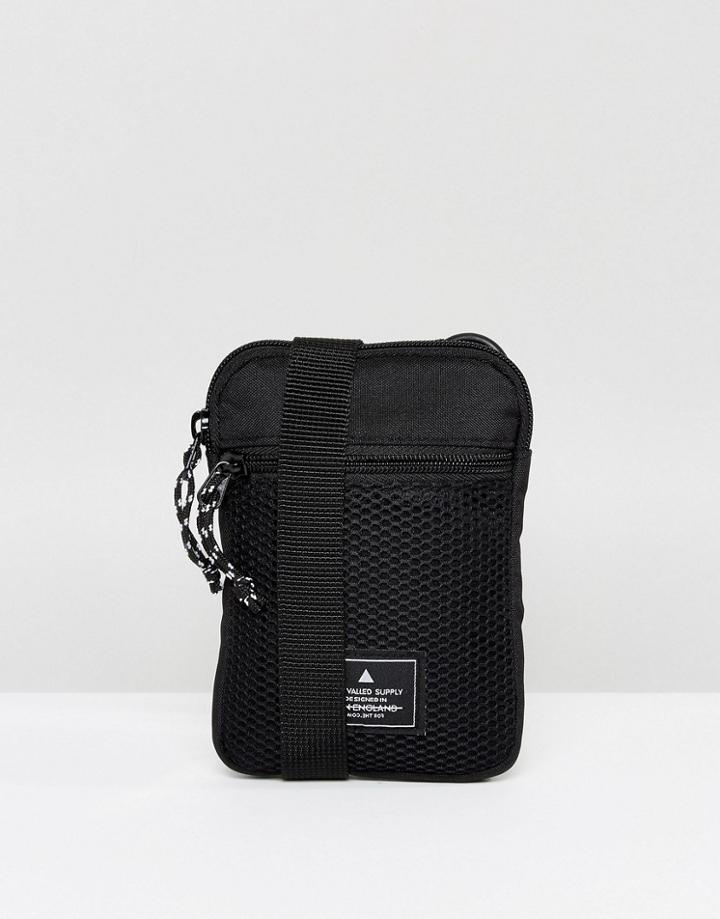 Asos Flight Bag In Black With Mesh - Black